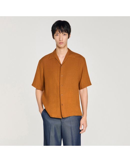Sandro Blue Linen Shirt for men