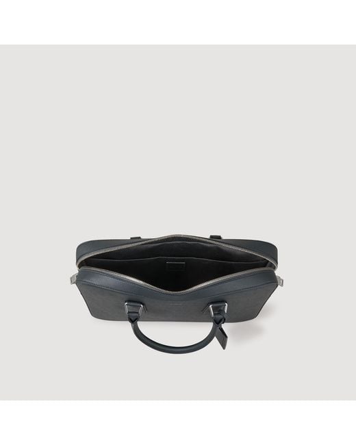 Sandro Black Reconstituted Leather Briefcase for men