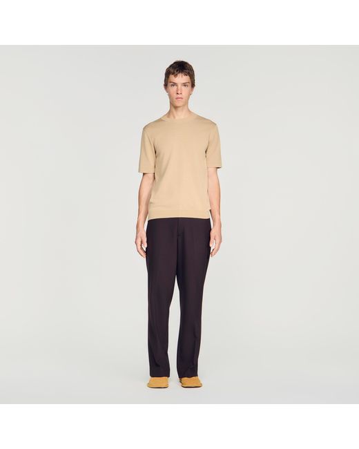 Sandro Blue Knitted T-Shirt for men