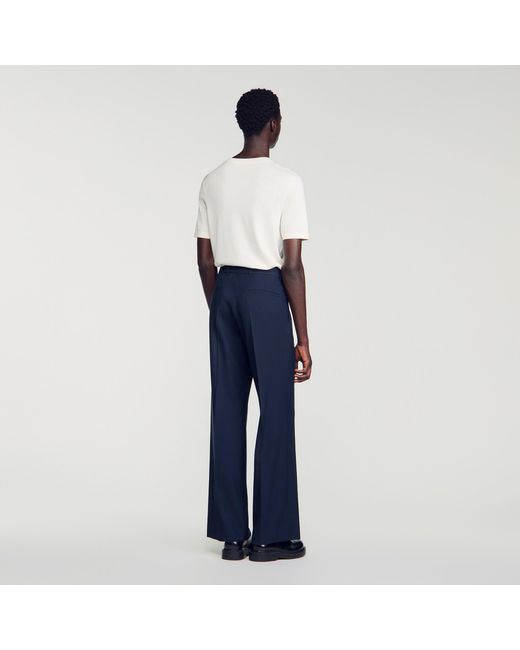 Sandro Blue Wool Suit Trousers for men