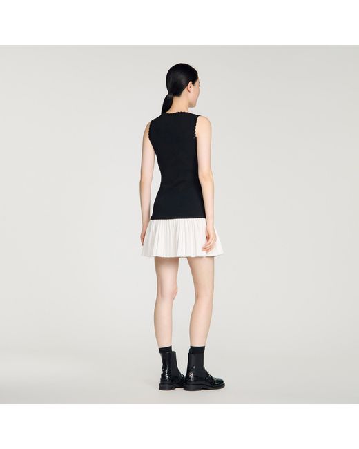 Sandro Black Two-Tone Short Dress