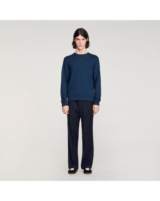 Sandro Blue Logo Sweatshirt for men