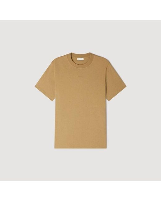 Sandro White Cotton T-Shirt for men