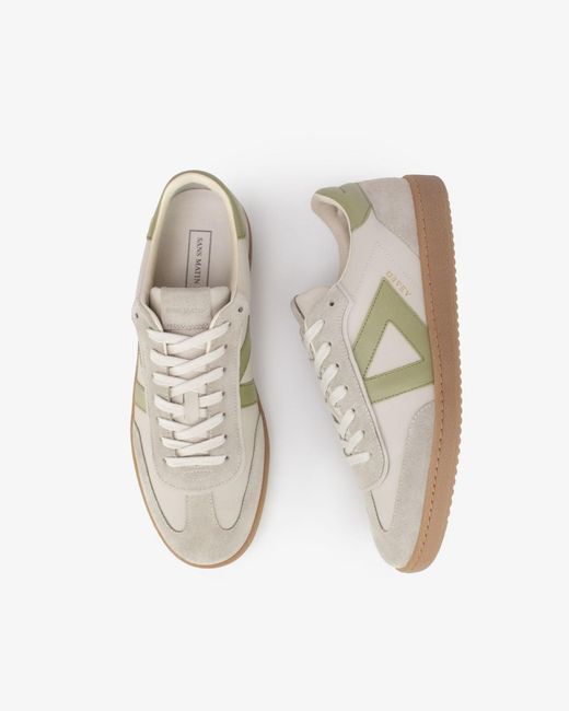 Sans Matin White Hera Low Top Trainers By Sand Leather, Suede Leather, For for men