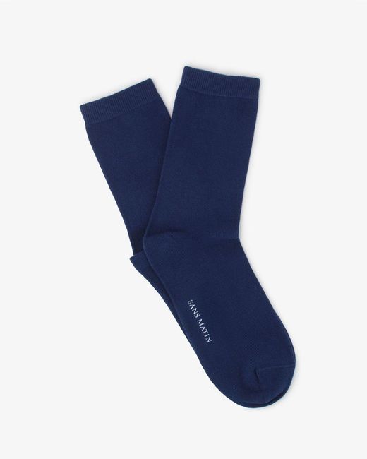 Sans Matin Blue Organic Cotton Socks For for men