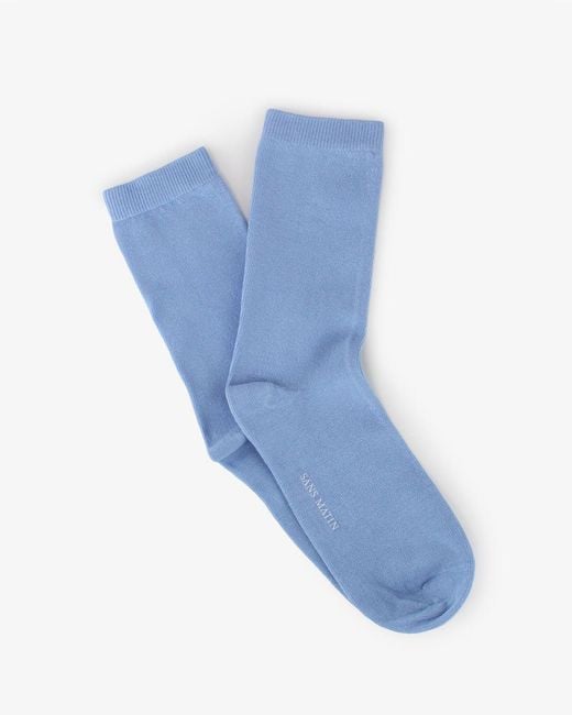 Sans Matin Blue Organic Cotton Socks For for men