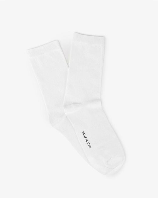Sans Matin White Organic Cotton Socks For for men