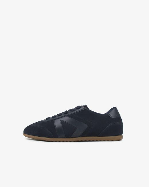 Sans Matin Blue Iris Low Top Trainers By Nubuck Leather, For
