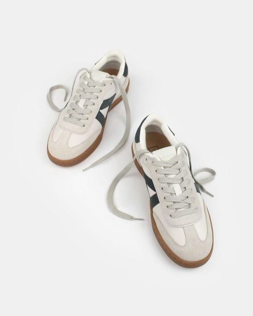 Sans Matin White Hera Low Top Trainers, Stone Leather Denim Nubuck Leather, For for men