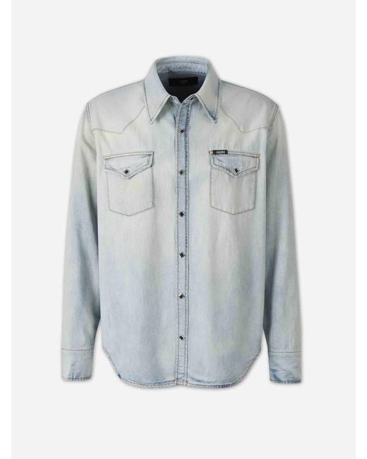 Amiri Blue Western Denim Shirt for men