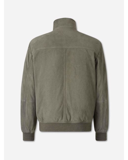 Canali Gray Padded Suede Jacket for men