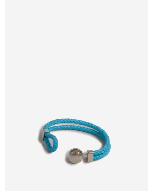 Tom Ford Blue Braided Leather Bracelet for men