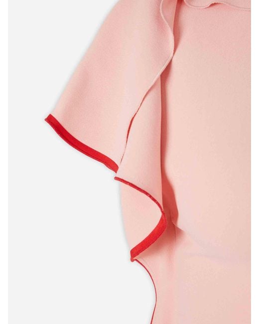 Robe Volants Midi Victoria Beckham en coloris Pink