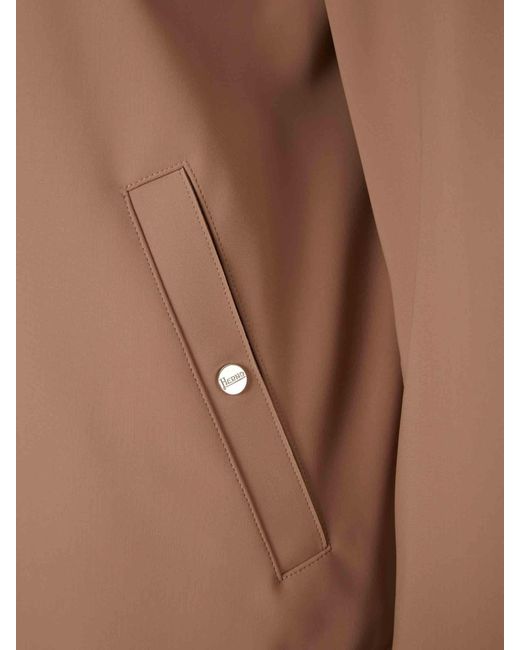 Herno Brown Technical Jacket With Zipper