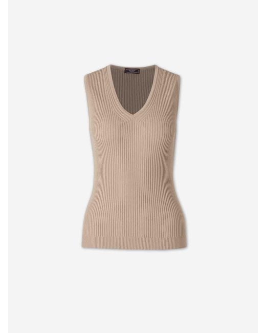 Peserico White Ribbed Top