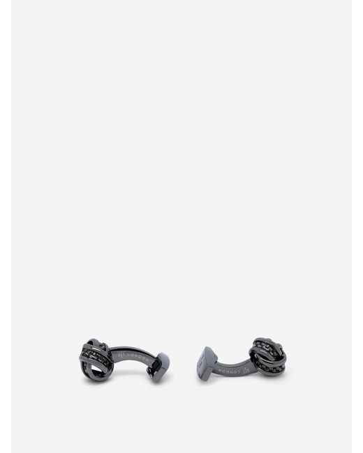 Tateossian White Carbon Knot Cufflinks for men