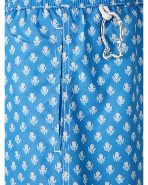 Fedeli Blue Printed Swimsuit for men