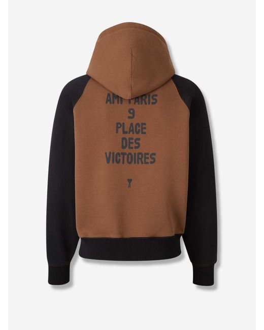 AMI Brown Sudadera Capucha Logo for men