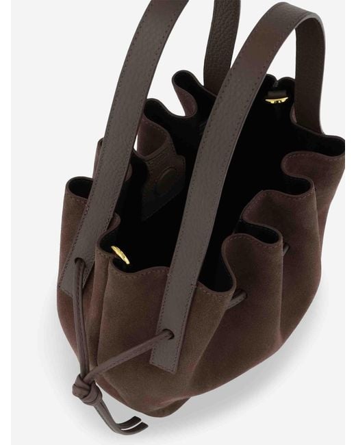 Yuzefi Brown Scallop Mini Tote Bag