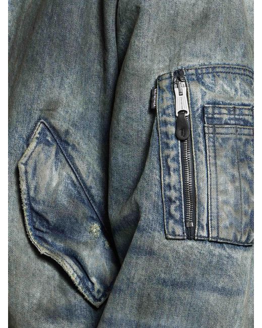 Balenciaga Blue Denim Bomber Jacket for men