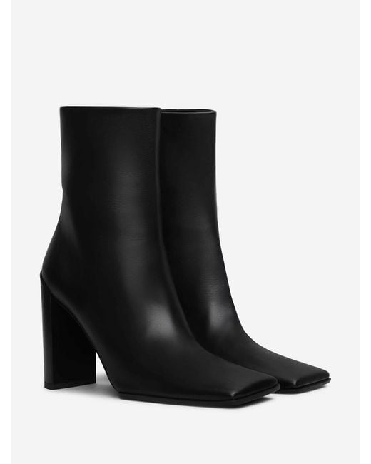 Alaïa Black Square Leather Booties