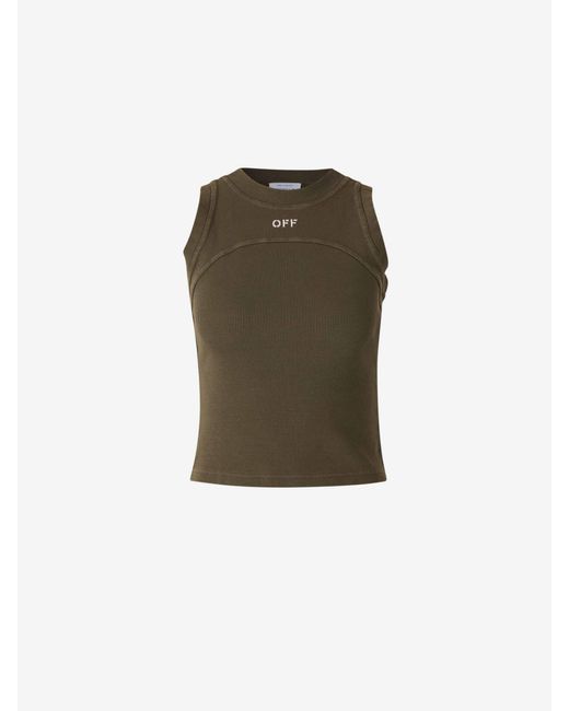 Off-White c/o Virgil Abloh Green Geripptes Trägertop