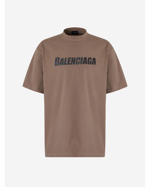 Balenciaga Camiseta Logo Oversized in Brown for Men | Lyst Australia