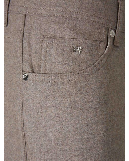 Marco Pescarolo Gray Cashmere Straight Trousers for men