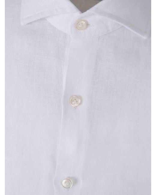 Camisa Lisa Lino Santa Eulalia de hombre de color White