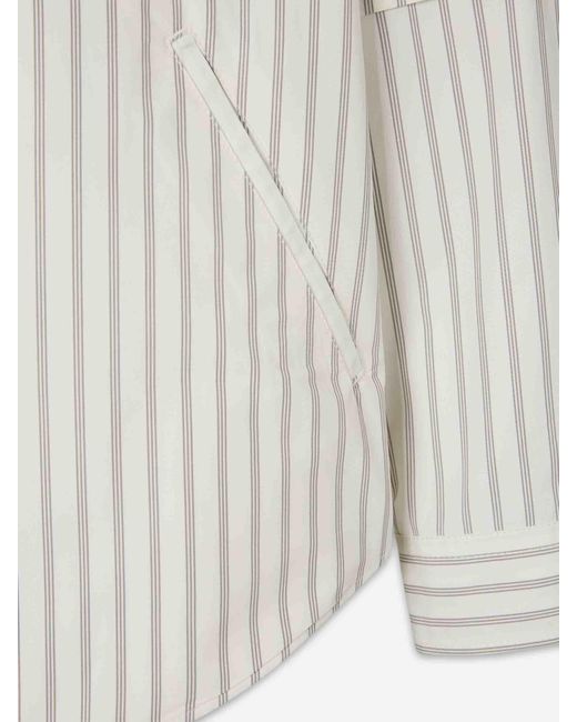 Acne White Casual Striped Shirt for men