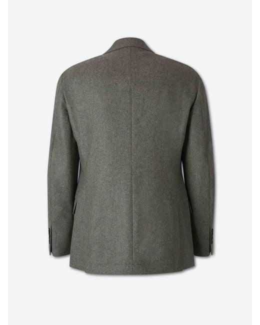 Brunello Cucinelli Gray Blazer Straight Wool for men