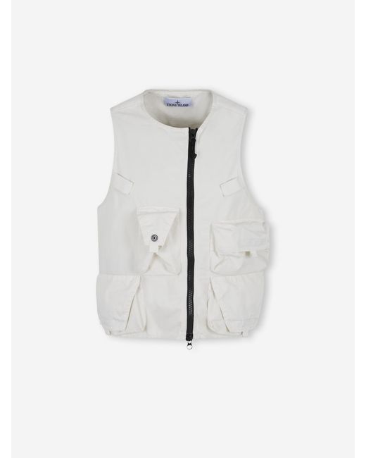 Chaleco Bolsillos Stone Island de hombre de color White