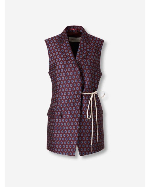 Dries Van Noten Purple Printed Vest