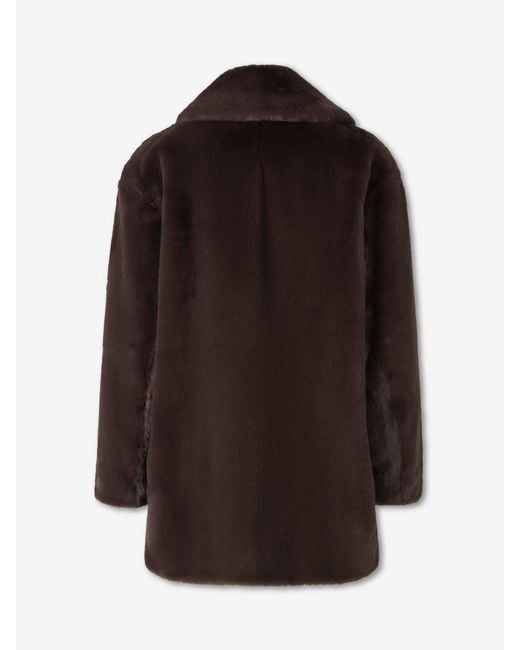 Herno Brown Short Fur Coat