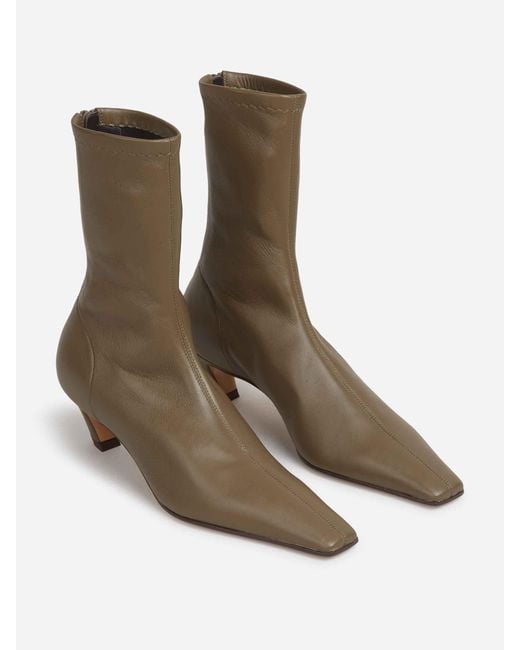 Khaite White Arizona Stretch Ankle Boots