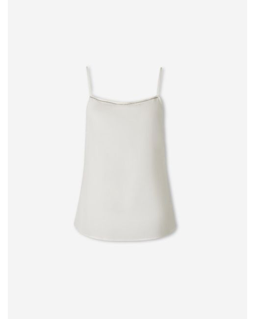 Peserico White Silk Tank Top