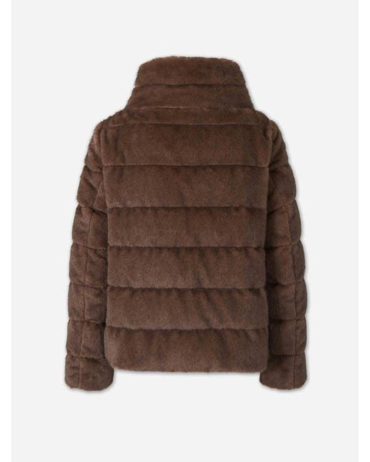 Herno Brown Mink Effect Down Jacket