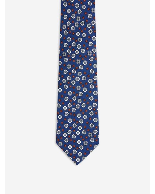 Marinella Blue Floral Silk Tie for men