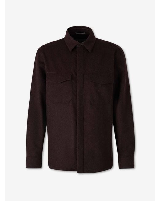 Canali Black Cashmere Overshirt for men