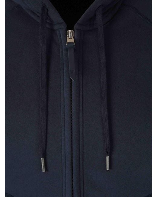 Tom Ford Blue Cotton Zip Sweatshirt for men