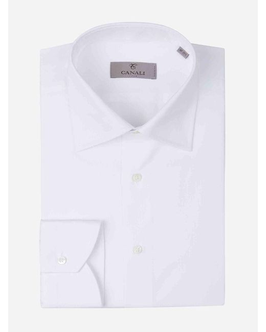 Canali White Classic Cotton Shirt for men