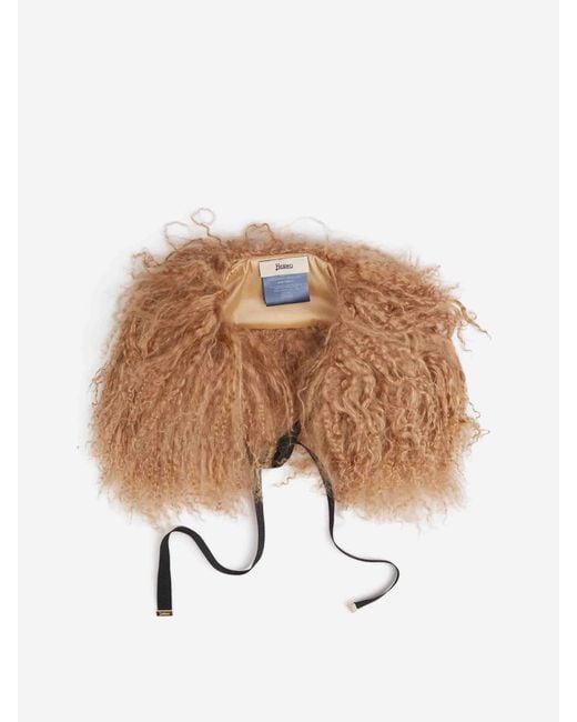 Herno White Mongolian Fur Collar
