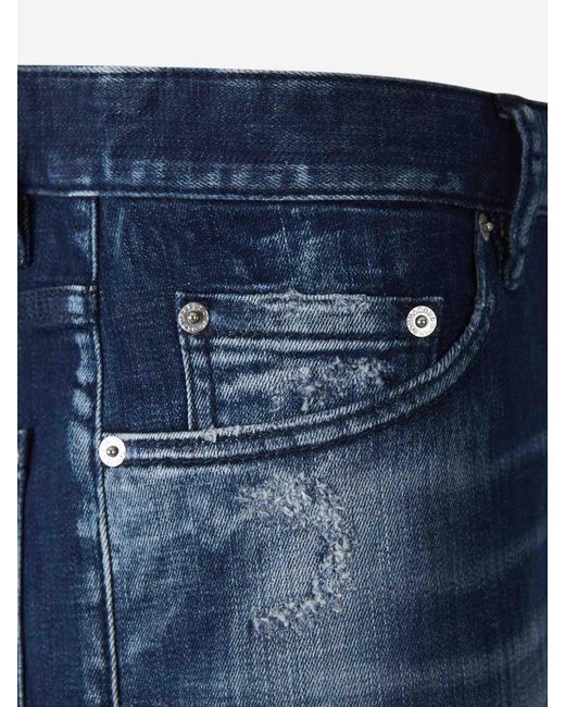DSquared² Blue Cotton Denim Bermuda Shorts for men