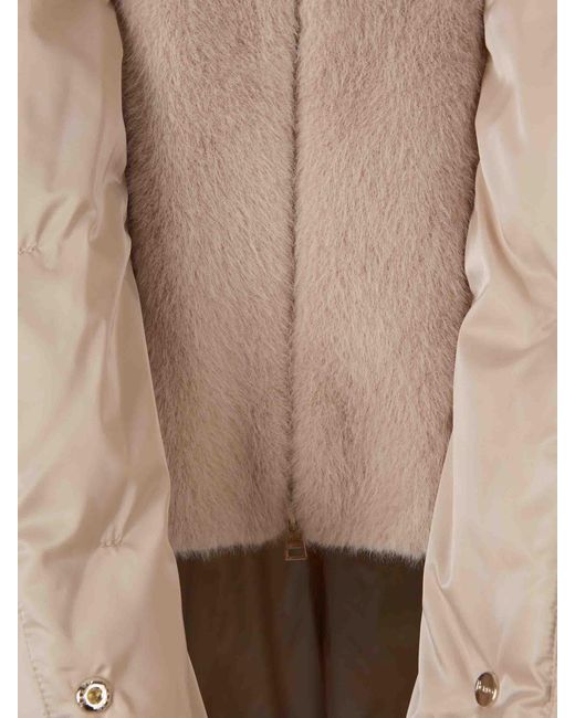 Herno Natural Down Jacket With Hood And Fur