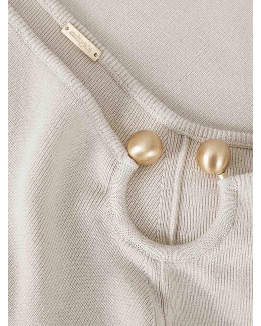Cult Gaia White Iris Knit Top