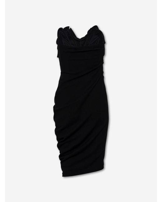 Magda Butrym Black Draped Floral Dress