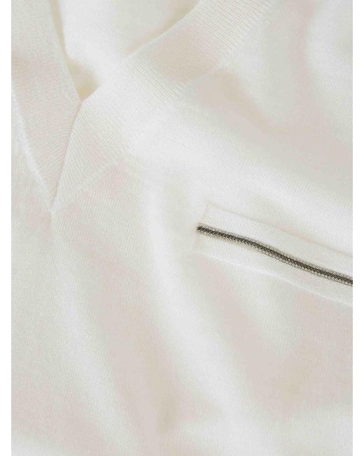 Peserico White Wool Knit Sweater