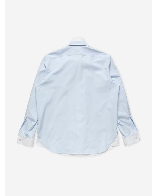 Acne Blue Cotton Layered Shirt for men