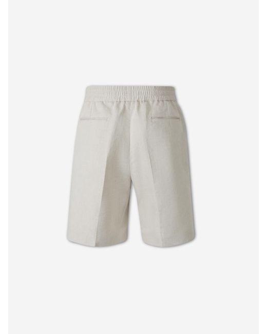 Brioni White Straight Bermuda Shorts for men