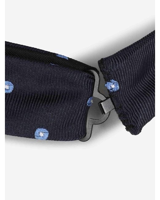Petronius Black Silk Polka Dot Bow Tie for men